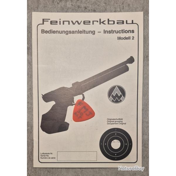 Notice pour pistolet FEINWERKBAU Mod�le 2