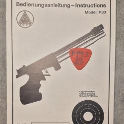 Notice pour pistolet FEINWERKBAU Mod&egrave;le p30