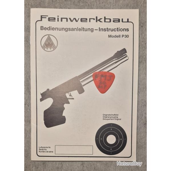 Notice pour pistolet FEINWERKBAU Mod�le p30