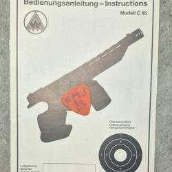 Notice pour pistolet FEINWERKBAU Mod&egrave;le C55