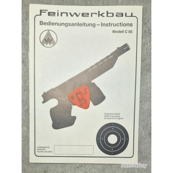 Notice pour pistolet FEINWERKBAU Mod�le C55