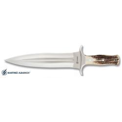 Couteau de chasse 36 cm manche corne de cerf  avec Etui ABIME - (bien lire l'annonce )