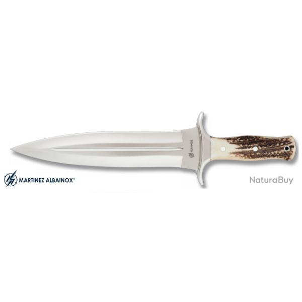 Couteau de chasse 36 cm manche corne de cerf  avec Etui ABIME - (bien lire l'annonce )