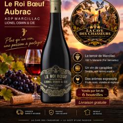 LOT DE 6 BOUTEILLES DE ROI BOEUF AUBRAC 2023 75CL AOP MARCILLAC