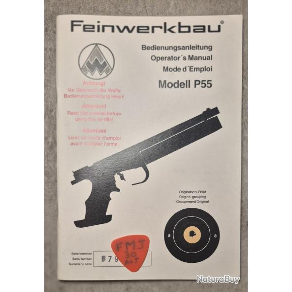 Notice pour pistolet FEINWERKBAU P55
