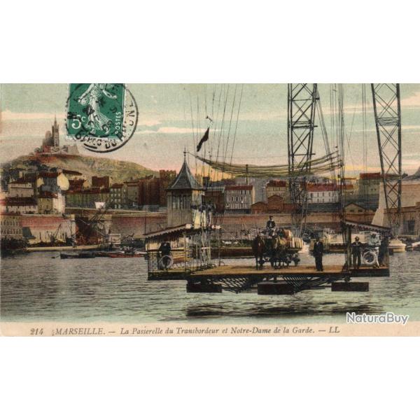 Carte postale ancienne Marseille, La Passerelle du Transbordeur et Notre-Dame -N�8889