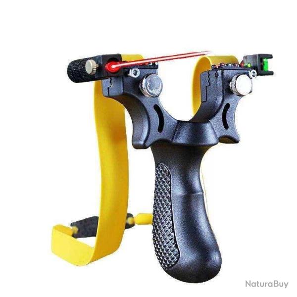 Pack Fronde de chasse / lance pierre noir avec laser, �lastiques, billes.