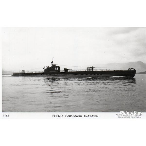 Carte postale sous-marin Ph�nix 15-11-1932 Marius Bar Toulon -N�8892