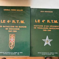 Lot de livres militaires  sur le 4 eme RTM