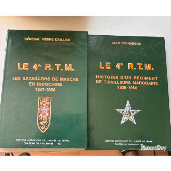 Lot de livres militaires  sur le 4 eme RTM