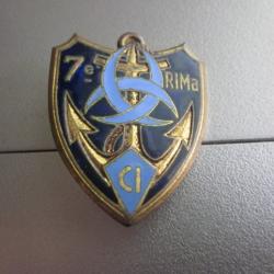 insigne &eacute;mail compagnie d'instruction CI du 7eme r&eacute;giment d'infanterie de marine  / drago  paris