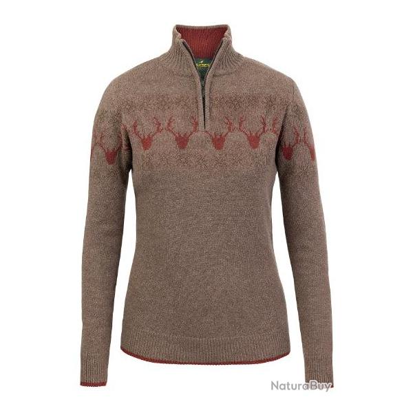 Pull jacquard Femme - Deer - Laksen - M / Khaki