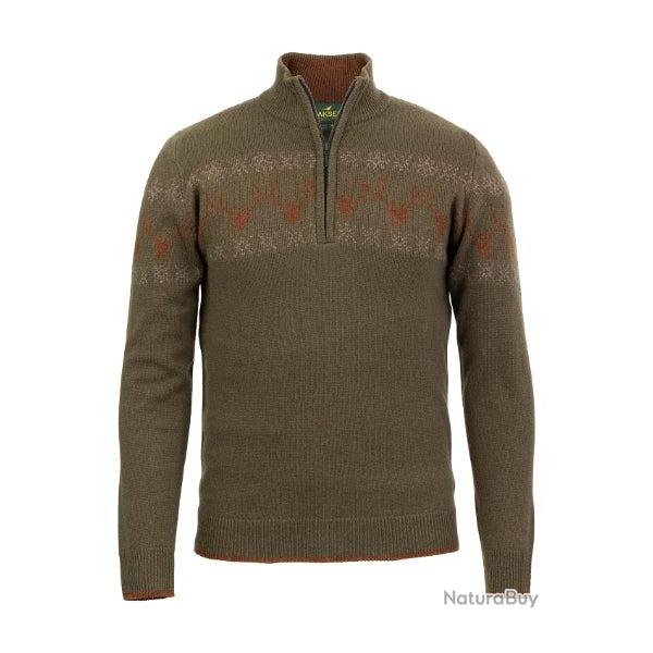 Pull jacquard Homme - Deer - Laksen - S / Khaki