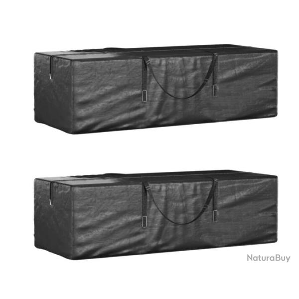 Sac rangement sapin No�l poly�thyl�ne noir 135x40x55 cm r�sistant eau UV 2pcs