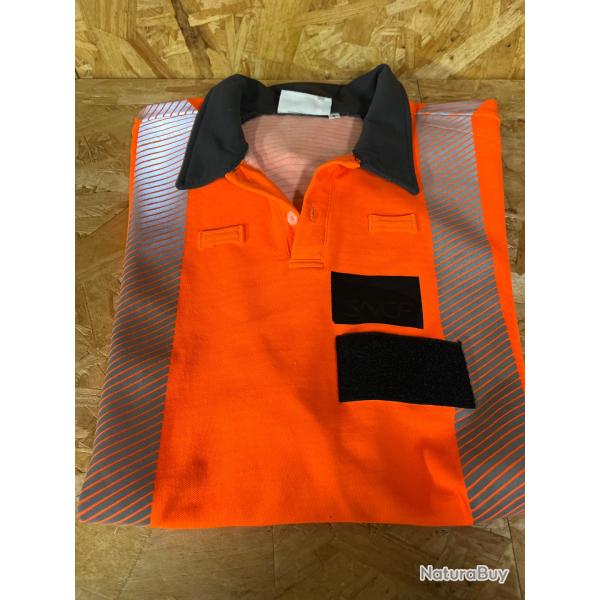 Polo orange pour traqueur taille 6 en bon �tat manche longue 2