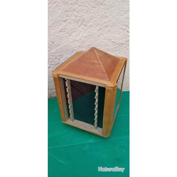 MAISON RATELIER BOIS : " PRESENTOIR  COUTEAUX  "   .  PROTECTION  COULISSANTE EN VERRE