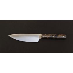 Perceval 9.47 - Couteau &eacute;minceur &agrave; l&eacute;gumes 18 cm - Manche loupe de peuplier noir