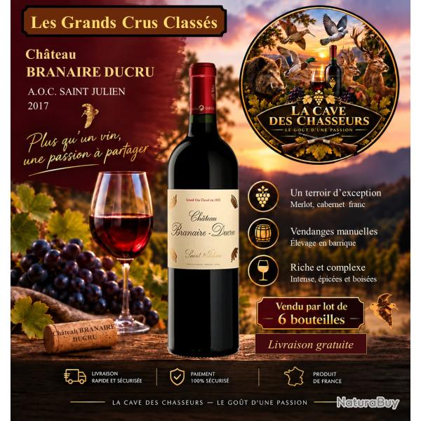 Ch�teau Branaire Ducru 2017 1 caisse de 6 bouteilles de 75cl AOC St Julien 4�me Grand Cru Class�