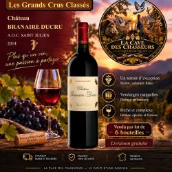 Ch&acirc;teau Branaire Ducru 2014 1 caisse de 6 bouteilles de 75cl AOC St Julien 4&egrave;me Grand Cru Class&eacute;