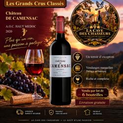 Ch&acirc;teau De Camensac 2020 1 caisse de 6 bouteilles de 75cl AOC Haut M&eacute;doc 5&egrave;me Grand Cru Class&eacute;