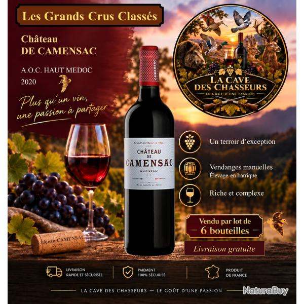Ch�teau De Camensac 2020 1 caisse de 6 bouteilles de 75cl AOC Haut M�doc 5�me Grand Cru Class�