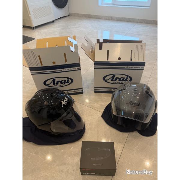 2 Casque Ara� Helmet et intercom Sena