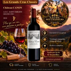 Ch&acirc;teau Canon 2018 1 caisse de 6 bouteilles de 75cl AOC St Emilion 1er Grand Cru Class&eacute; B