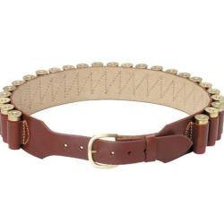 Cartouchi&egrave;re TRIPLE K en cuir de selle am&eacute;ricain calibre 12 (25 cartouches) Taille Small