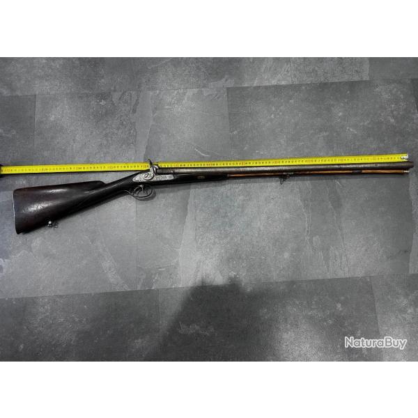 Fusil juxtapos� de Li�ge Cal. 16 - Chiens ext�rieurs - Canons Damas LG - AUCUN JEU - Tr�s sain