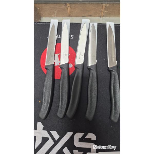 ENSEMBLE 5 COUTEAUX VICTORINOX LISSE