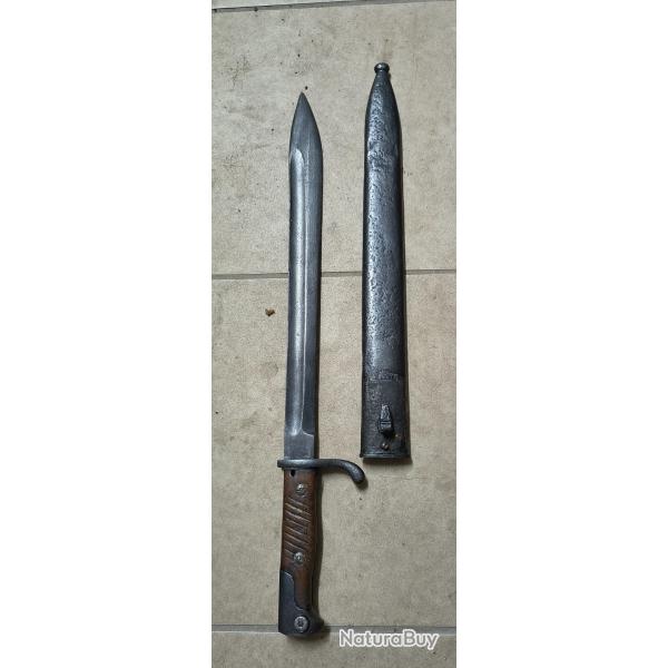 Baionnette allemande WW1 originale G98 coupe chou dat�e 1917