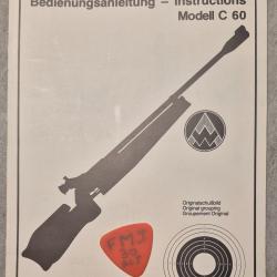 Notice pour carabine FEINWERKBAU Mod&egrave;le C 60