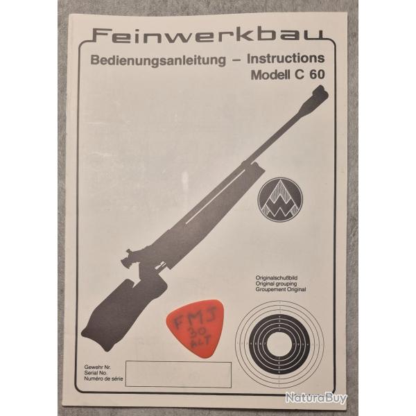Notice pour carabine FEINWERKBAU Mod�le C 60