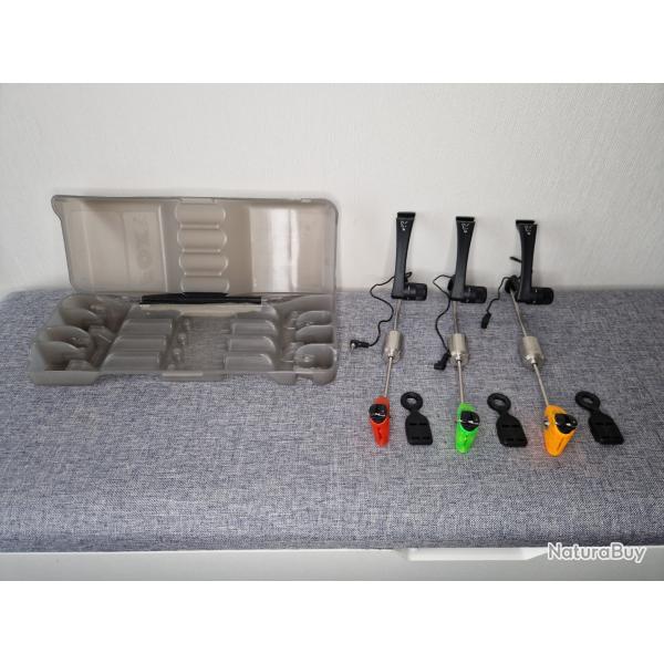 Coffret 3 Swingers lumineux Fox MK2 inox - Tr�s bon �tat - P�che de la carpe