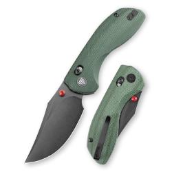 Couteau Trivisa Hippo-GM Lame Acier 14C28N Manche Micarta Vert Crossbar Lock TVJM15GM14