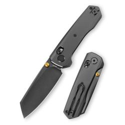 Couteau Trivisa Scarab-B Lame Acier M390 Manche Titane Noir Crossbar Lock TVJM09BM