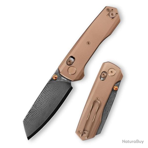 Couteau Trivisa Scarab Ultra-RT Lame Damas Manche Titane Bronze Crossbar Lock TVJM09RTDZ