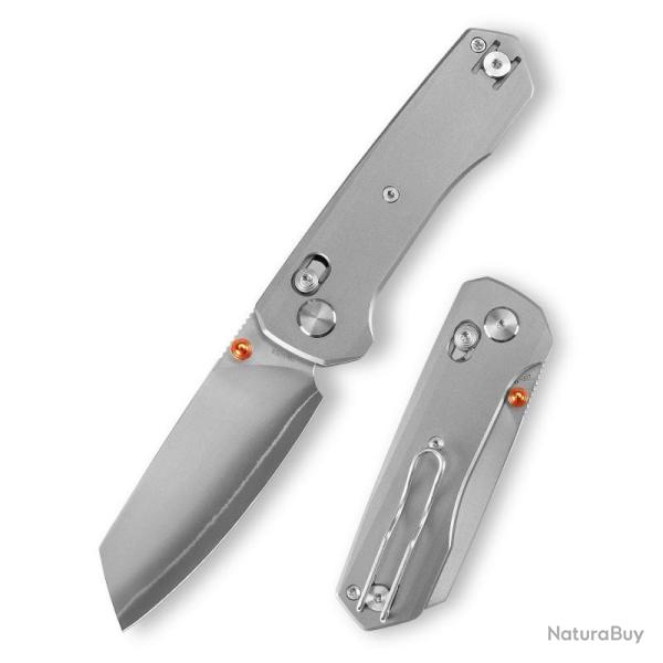 Couteau Trivisa Scarab Ultra-S Lame Acier ZDP-189 Manche Titane Gris Crossbar Lock TVJM09STSZ