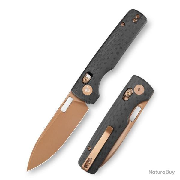 Couteau Trivisa Sabretooth-CG Lame Acier 14C28N Manche Carbone G10 Noir Crossbar Lock TVTY29CG14
