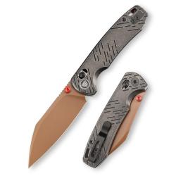 Couteau Trivisa Firefly Ultra-RG Lame Acier M390 Manche Titane Gris Fonc&eacute; Crossbar Lock TVYD04RGM