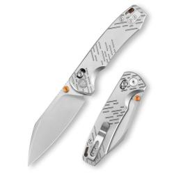 Couteau Trivisa Firefly Ultra-S Lame Acier M390 Manche Titane Gris Crossbar Lock TVYD04SM