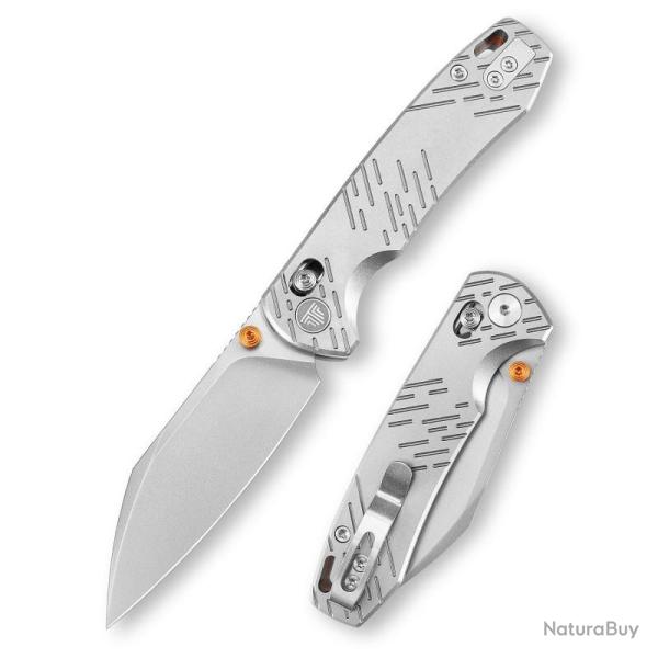 Couteau Trivisa Firefly Ultra-S Lame Acier M390 Manche Titane Gris Crossbar Lock TVYD04SM