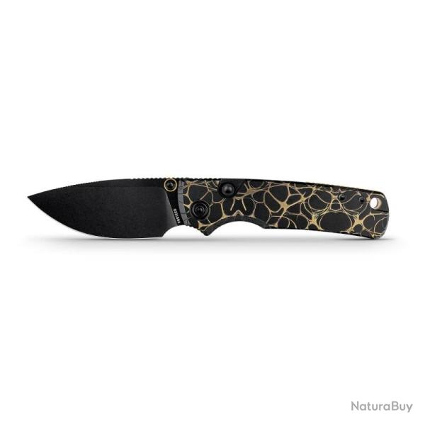 Couteau Vosteed Porcupine TiSlim Lame Acier CPM-S90V Manche Titane Noir Dor� Top Liner Lock VOSA4815