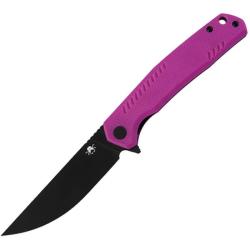 Couteau Pliant Klaken Flint Lame Acier 14C28N Manche G10 Magenta Linerlock Flipper KKNJ336BK