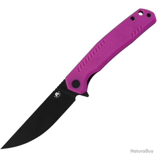 Couteau Pliant Klaken Flint Lame Acier 14C28N Manche G10 Magenta Linerlock Flipper KKNJ336BK