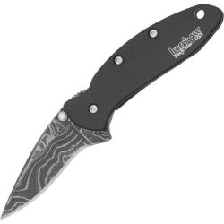 Couteau Kershaw Chive Lame Damas Manche Acier Noir Framelock Made In USA KS1600DAMBK