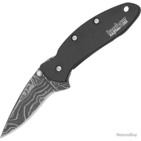 Couteau Kershaw Chive Lame Damas Manche Acier Noir Framelock Made In USA KS1600DAMBK