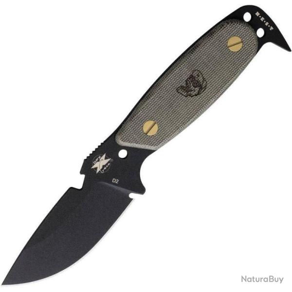 Couteau Fixe DPx HEST Original Lame Acier D2 Manche Micarta Vert �tui Kydex Made In Italy DPXHSX201