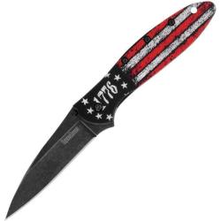 Couteau Kershaw Leek Ross Lame Acier 14C28N Manche Alu Multicolore Linerlock KS1660ROSSBW