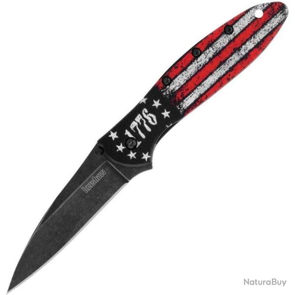 Couteau Kershaw Leek Ross Lame Acier 14C28N Manche Alu Multicolore Linerlock KS1660ROSSBW